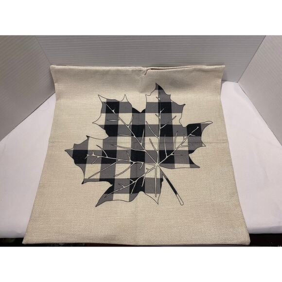 Cottage Core Farm Style Autumn Fall Leaf Print Pillow Cover Pillowcase Zippered - Picture 1 of 7